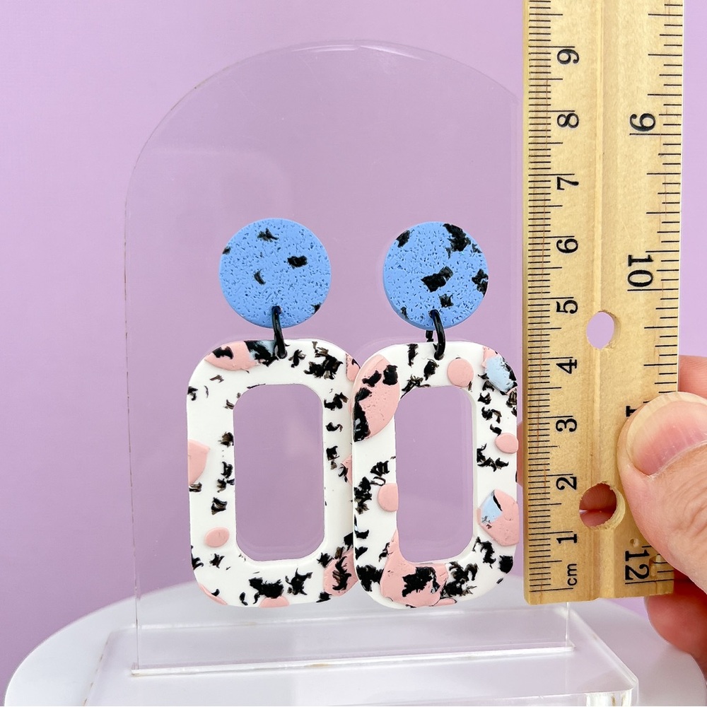 Spotted Abstract Design Handmade Polymer Clay Earrings Lightweight Funky… - Picture 8 of 10
